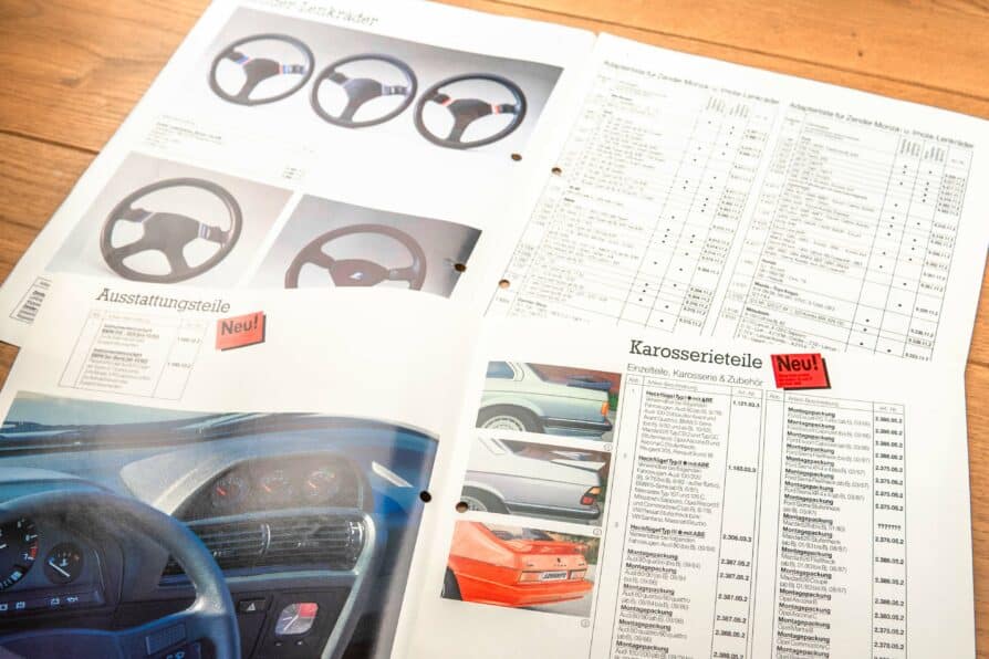 1988' Zender brochure Steering wheels / Alloy wheels / Chassis / Accessories - Image 2