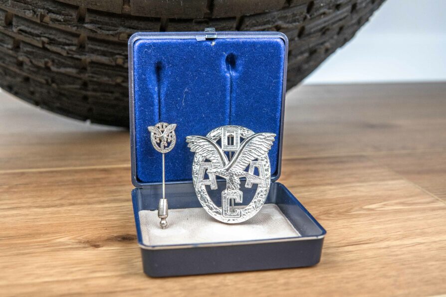 Wiedmann ADAC Motorsport Badge / Pin Silver with Case