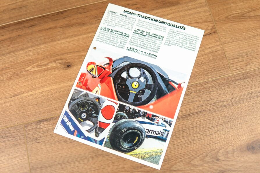 1980s MOMO brochure steering wheels Gamma / Sigma / Master etc.