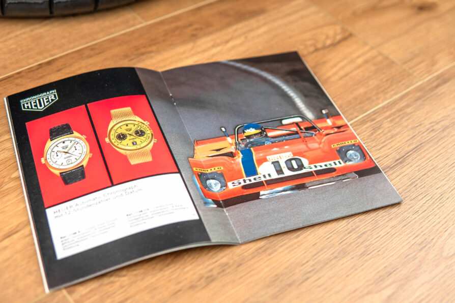 1975` brochure Heuer Chronographs + price list Monaco / Carrera / Autavia etc. - Image 2
